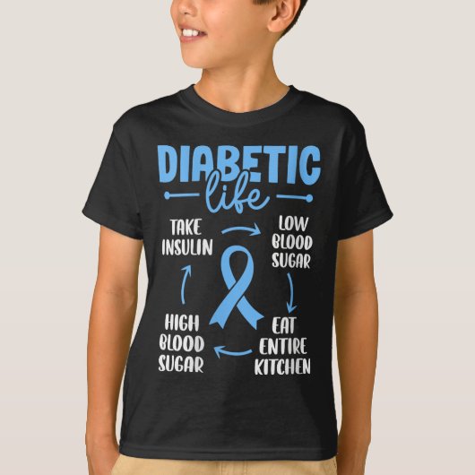 女性糖尿病性低血糖食べ全Ki Tシャツ (正面)