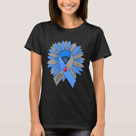 女性糖尿病認識度Vネック Tシャツ (正面)