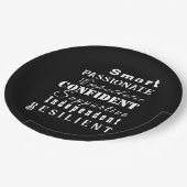 女性素晴らしの黒エレガント白の性質 ペーパープレート (アングル)