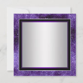 女性紫とシルバーの誕生日仮装パーティー 招待状 (裏面)