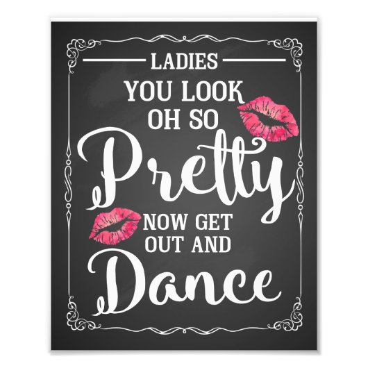 女性結婚の浴室の看板シャルボおもしろいード フォトプリント            (正面)