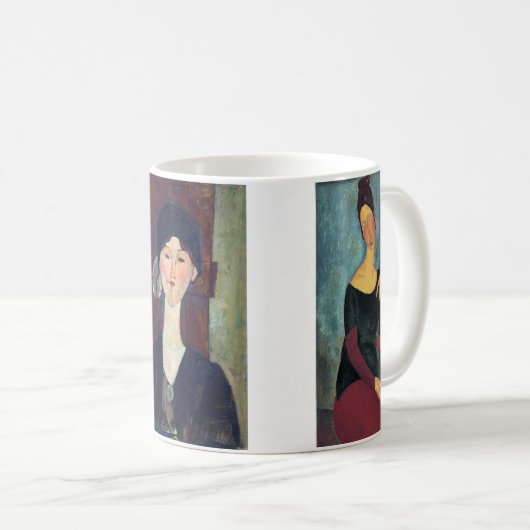 女性絵画ズバイアメデオ・モディリアーニ コーヒーマグカップ (正面右)