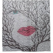 女性美しいシャワーカーテンモザイク水彩色 シャワーカーテン (正面)