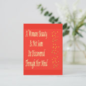 女性美しいメッセージの詩の機能インスパイア ポストカード (スタンド正面)