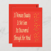 女性美しいメッセージの詩の機能インスパイア ポストカード (正面/裏面)