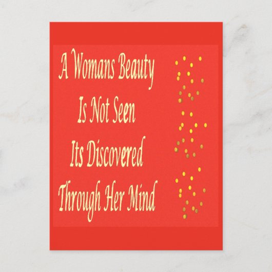 女性美しいメッセージの詩の機能インスパイア ポストカード (正面)