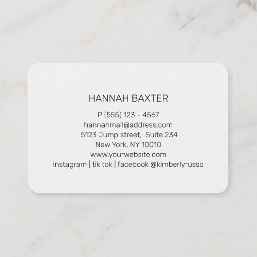 女性美しいロゴモダン、サロン、ピンク 名刺 (裏面)