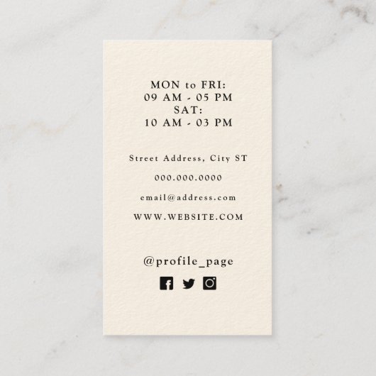 女性美しい顔スクエア名刺 名刺 (裏面)