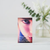 女性美しい顔スクエア名刺 名刺 (スタンド正面)