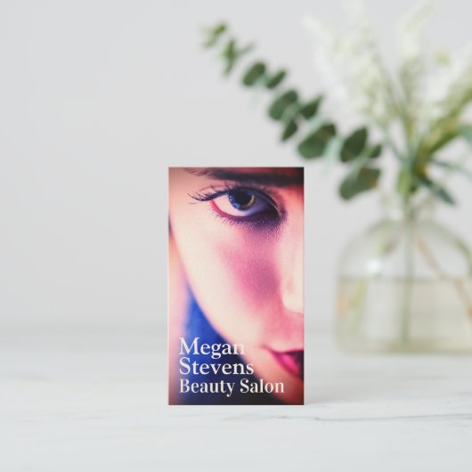 女性美しい顔スクエア名刺 名刺 (スタンド正面)