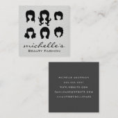 女性美しい |ヘアスタイリスト |化粧 スクエア名刺 (正面/裏面)