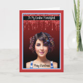 女性美容室用クリスマスカーかわいらしド サンキューカード (正面)