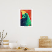 女性考えのア絵画ートコンテンポラリープリント ポスター (キッチン)