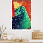 女性考えの ポスター (キッチン)