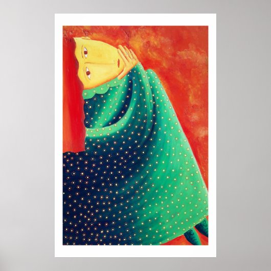 女性考えの ポスター (正面)