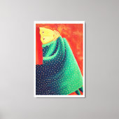 女性考えるアコンテンポラリール・アクリル絵画ズ キャンバスプリント (正面)