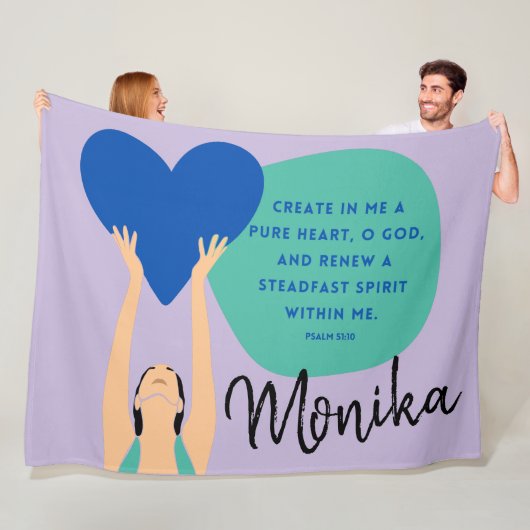 女性聖なる書物、 経典ハートクリスチャンパーソナライズされたフレック フリースブランケット (インサイチュ)