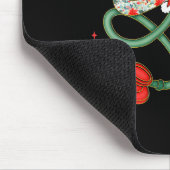 女性聴診器クリスマスナース健康労働者S マウスパッド (コーナー)