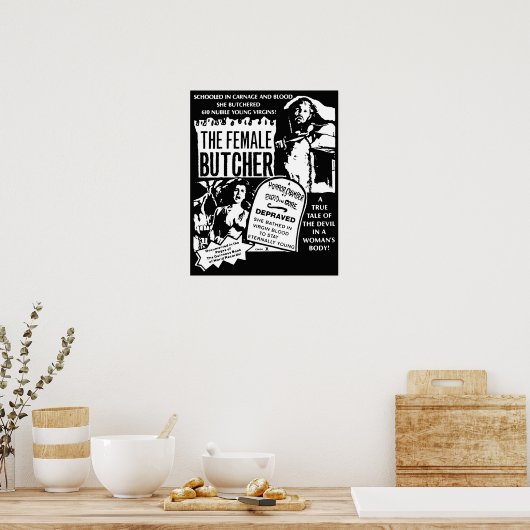 女性肉屋 ポスター (キッチン)