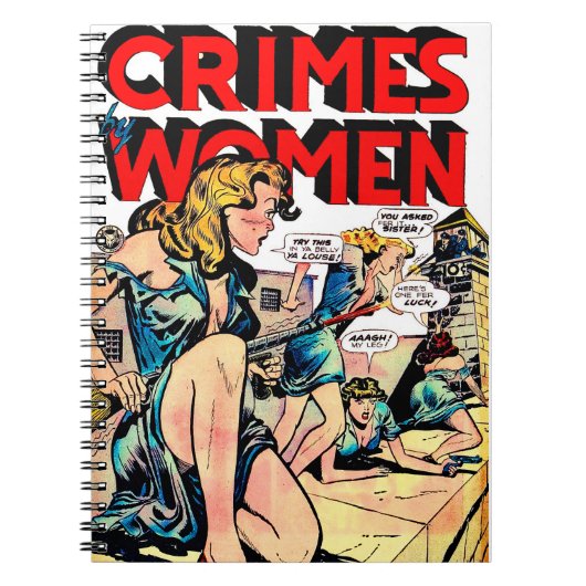 女性脱獄ヴィンテージ漫画 ノートブック (正面)