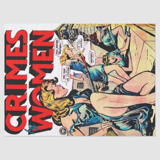 女性脱獄ヴィンテージ漫画 薄葉紙 (正面)