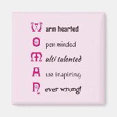 女性自尊心ピンク感動的色 マグネット (正面)