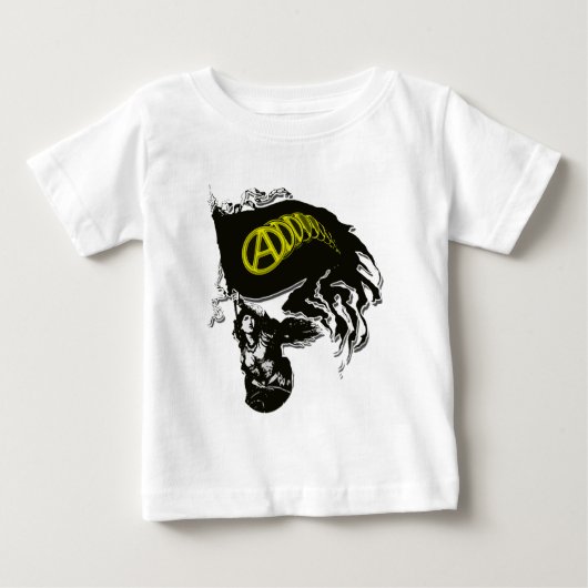 女性自由とアナルコ資本主義タターテッド国旗 ベビーTシャツ (正面)