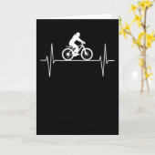 女性自転車サイクリング自転車のハートビートラインギフト カード (黄色い花)
