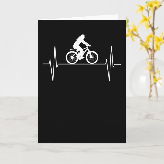 女性自転車サイクリング自転車のハートビートラインギフト カード (黄色い花)