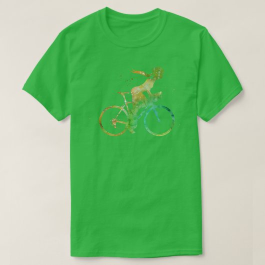 女性自転車乗り Tシャツ (デザイン正面)