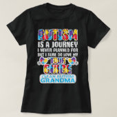 女性自閉症の旅は決して計画されたツアーガイドグラ Tシャツ (デザイン正面)