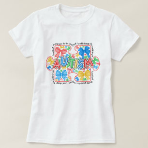 女性自閉症意識コケットボウ Tシャツ