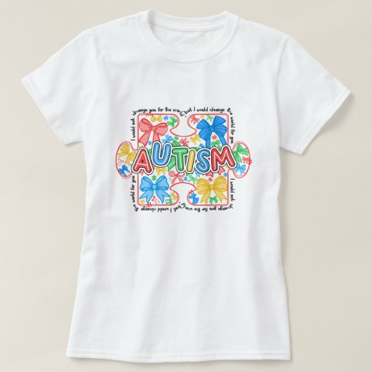 女性自閉症意識コケットボウ Tシャツ (デザイン正面)