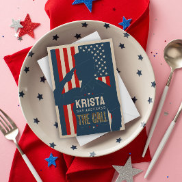 女性航空従事者素朴軍隊行遠くにくパーティー 招待状