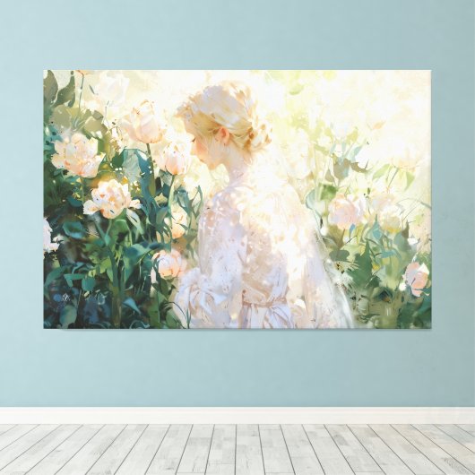 *~*女性花低木TV2引き伸ばしキャンバス印刷 キャンバスプリント (インサイチュ (ウッドフロア))