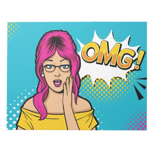 女性芸ポップ・アートの術 ノートパッド (正面)