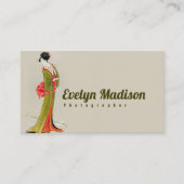 女性芸者中国のアートハ絵を描ンドg45 名刺 (正面)