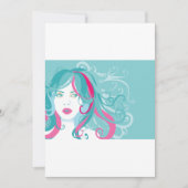 女性芸術的イラストレーション 招待状 (正面)