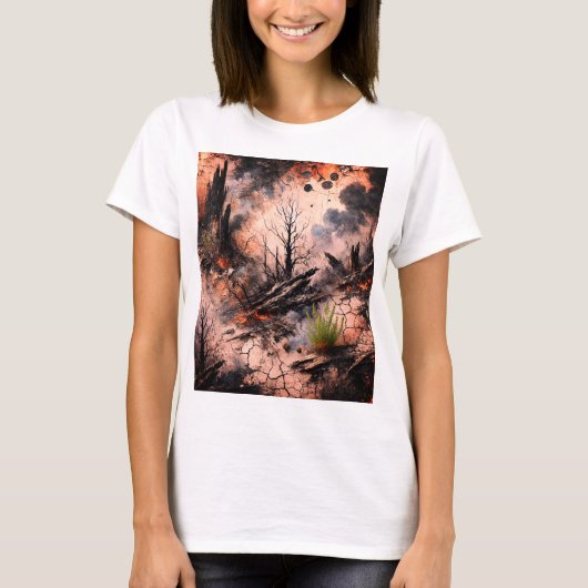 女性芸術的用グラフィックTシャツ Tシャツ (正面)