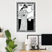 女性蔵書票 ポスター (ホームオフィス)