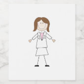 女性薬剤師 ワインラベル (シングルラベル)