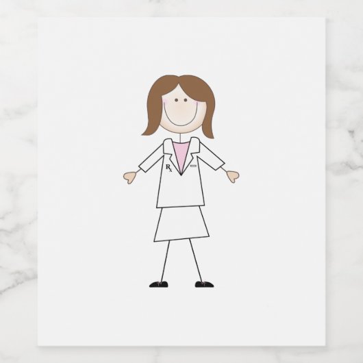 女性薬剤師 ワインラベル (シングルラベル)