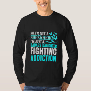 女性薬賭博アルコール認識度中毒R Tシャツ