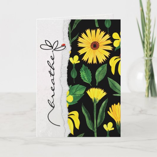 女性虫と友情の花を咲かせる カード (正面)