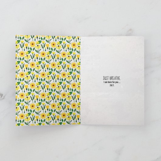 女性虫と友情の花を咲かせる カード (内部)