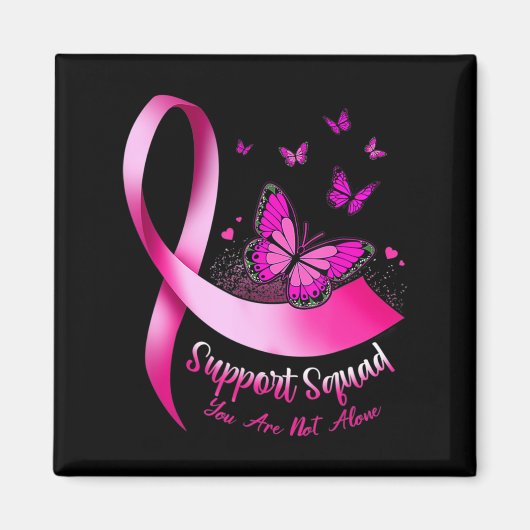 女性蝶サポートスクワッド乳がん戦士 マグネット (正面)