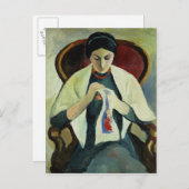 女性裁縫 ポストカード (正面/裏面)