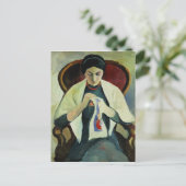 女性裁縫 ポストカード (スタンド正面)