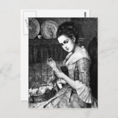 女性裁縫 ポストカード (正面/裏面)