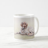 "女性親友"の文字を持つ英国セッター コーヒーマグカップ (正面右)